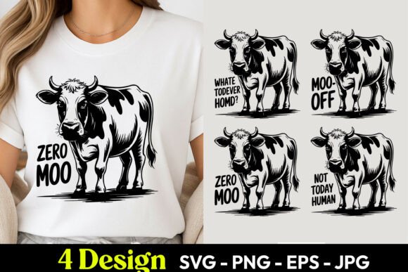 Cow Zero Mood Funny SVG PNG: A Designer Review